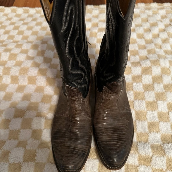 Nocona Other - Nocona Boots Classic Black Brown Western Cowboy Boots with Decorative Stitching